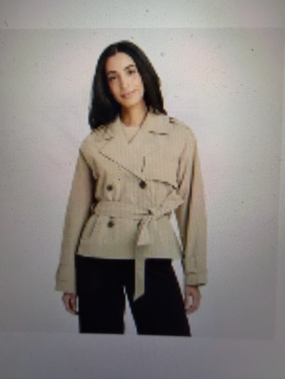 Women’s Short Trench Coat, a new day tan Belted Double-Breasted lightweight